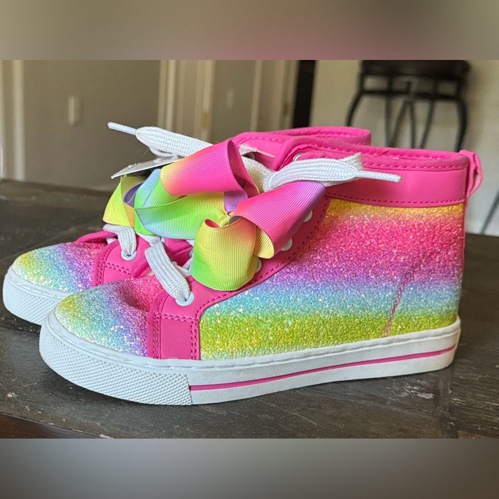 Nickelodeon Jojo Siwa high top Pink and Rainbow Glitter Sneakers